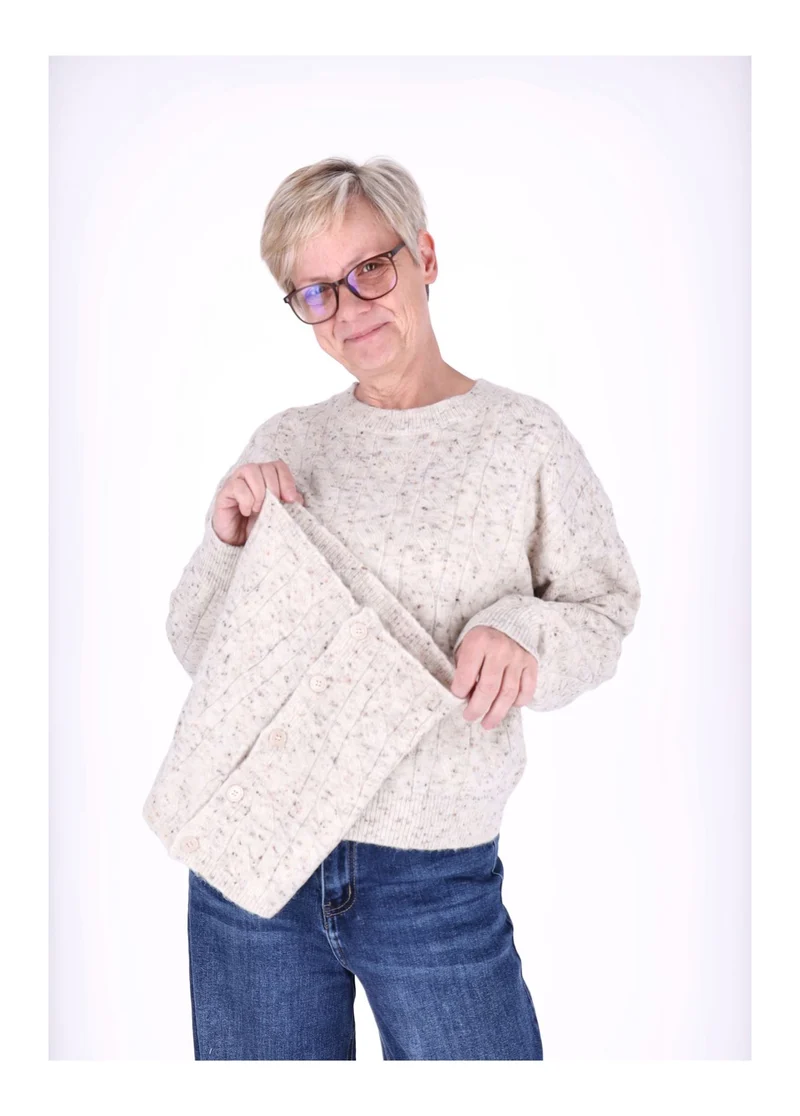 Splash of Color Strickpullover mit Schal