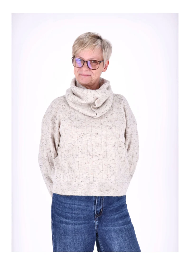 Splash of Color Strickpullover mit Schal