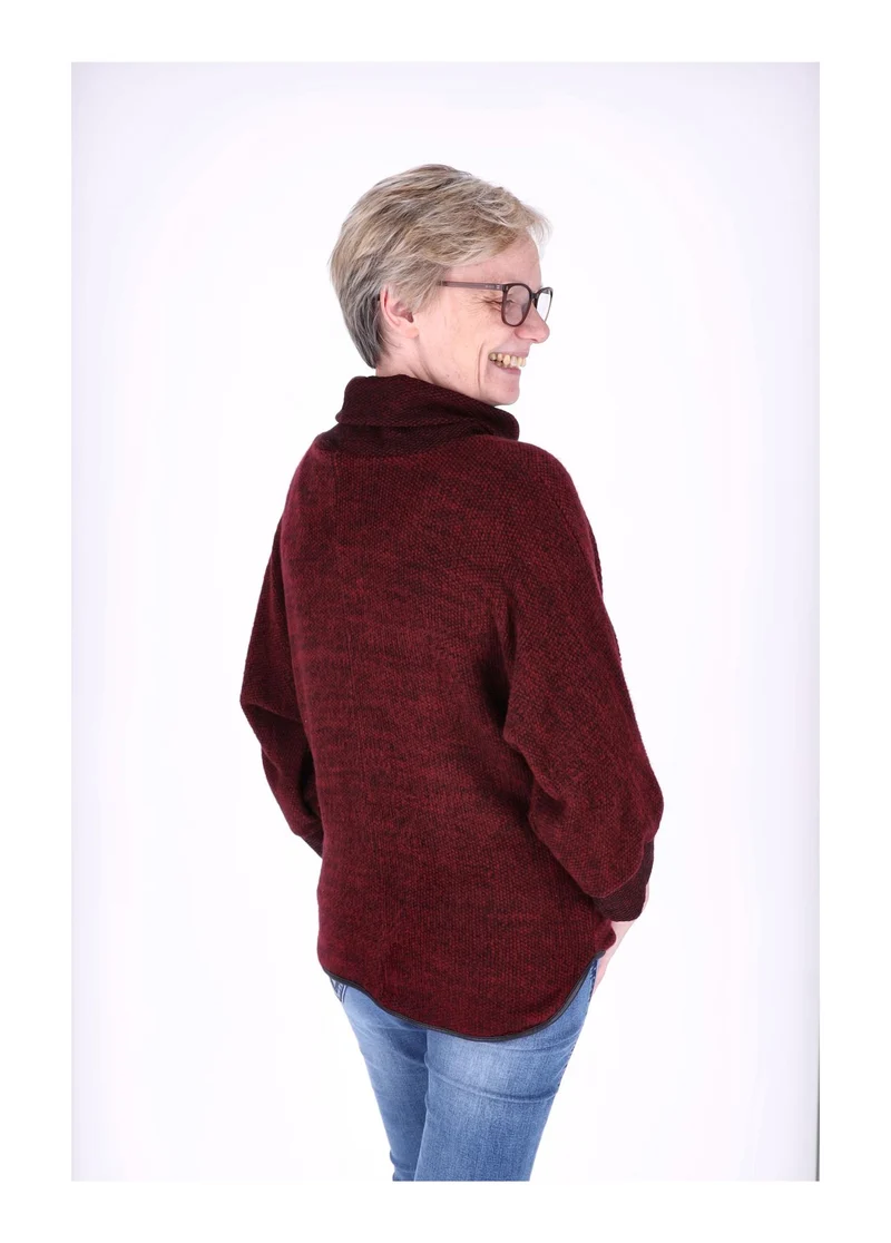 Damen Shirt mit Rollkragen in Bordeaux