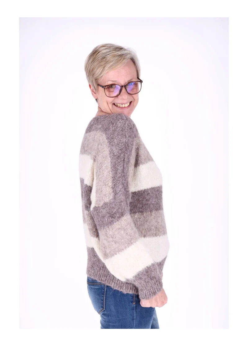Splash of Color Strickpulli Streifen