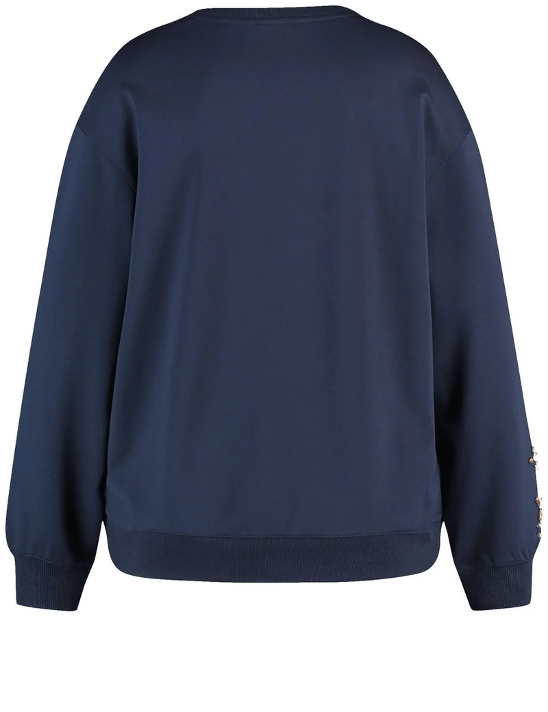Samoon Damen Sweatshirt mit Glitzersteinen