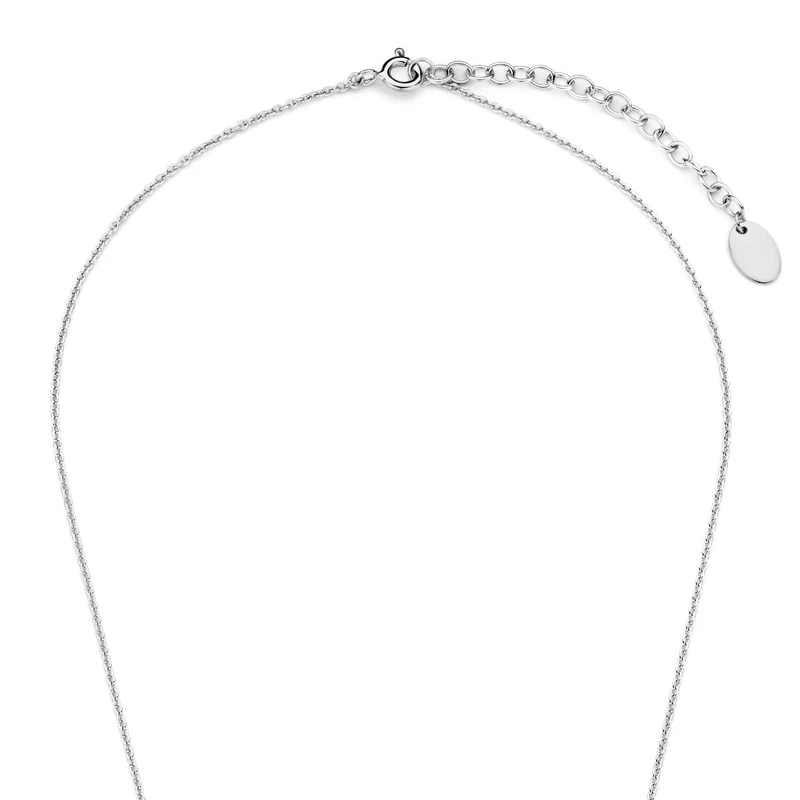 Violet Hamden Luna 925 Sterling Silberne Halskette mit Monden und Grünem Zirkonia-Stein VH340041