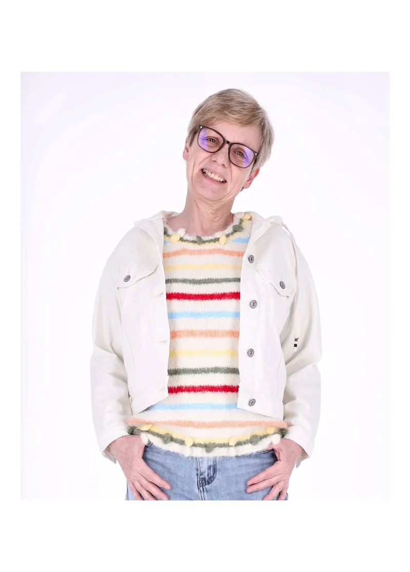 Splash of Color Jeansjacke mit Kapuze
