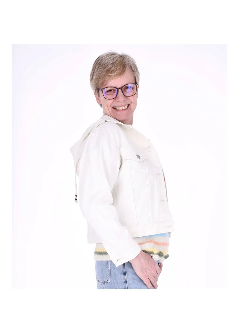 Splash of Color Jeansjacke mit Kapuze