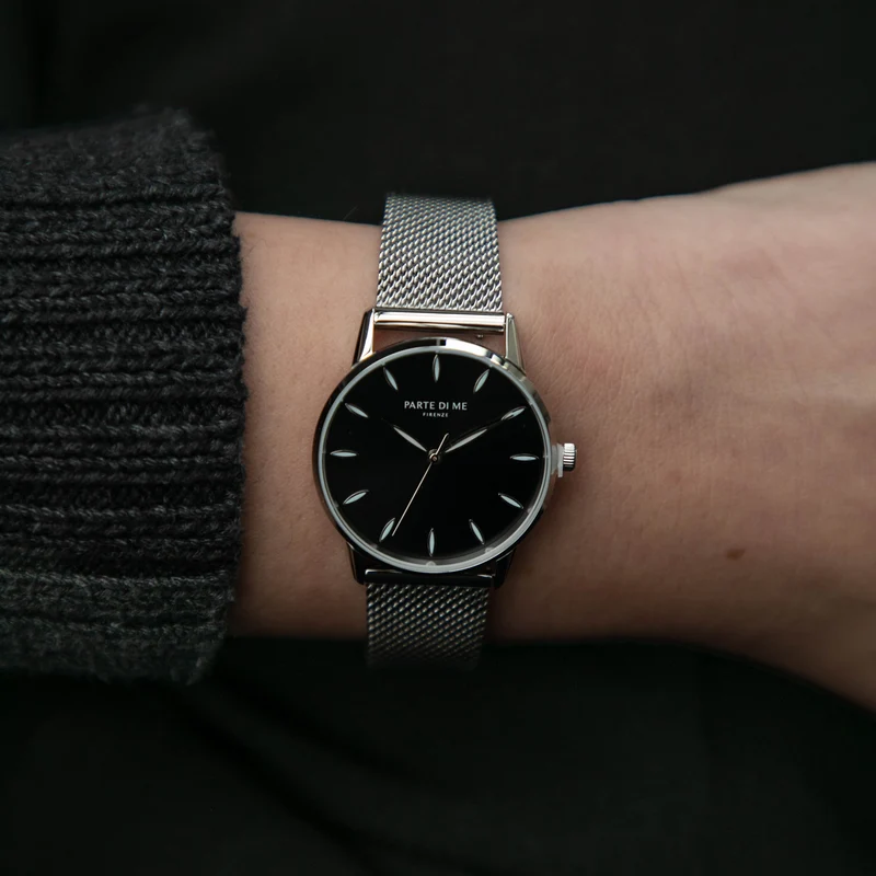 Parte Di Me Orologio rund Damenuhr silberfarben und schwarz PDM09056
