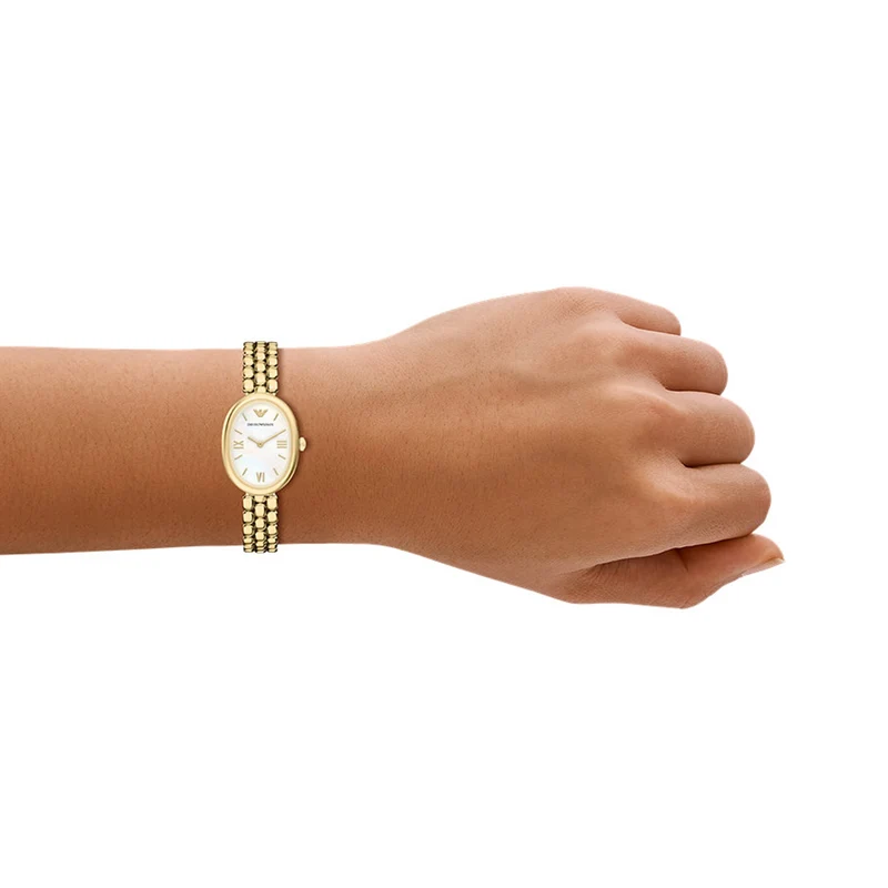 Emporio Armani Oval White Dial Watch AR11777