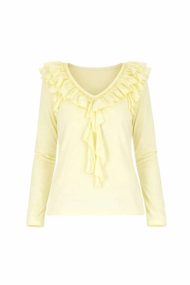 Splash of Color Damen Shirt mit Rüschen