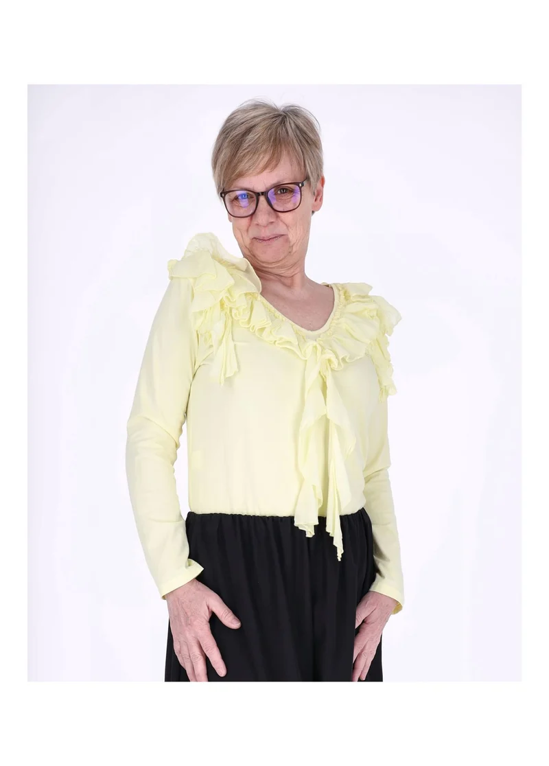 Splash of Color Damen Shirt mit Rüschen