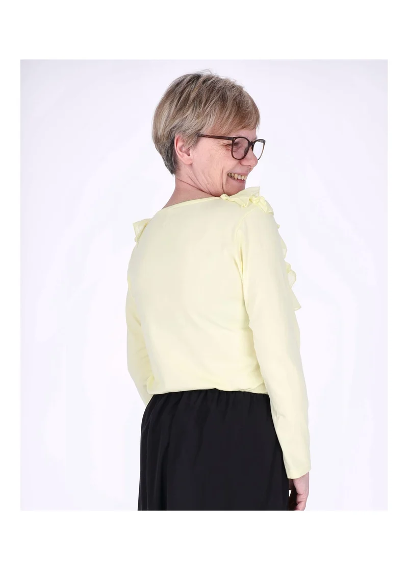Splash of Color Damen Shirt mit Rüschen