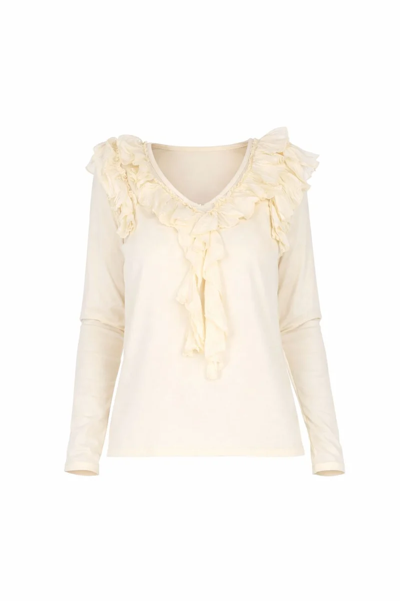 Splash of Color Damen Shirt mit Rüschen