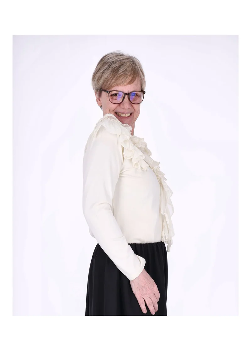 Splash of Color Damen Shirt mit Rüschen