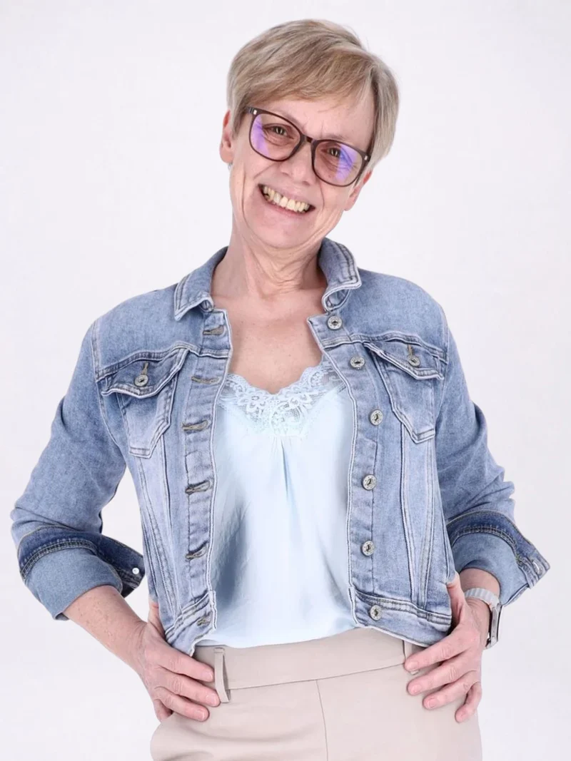 Jeansjacke Damen Splash of Color