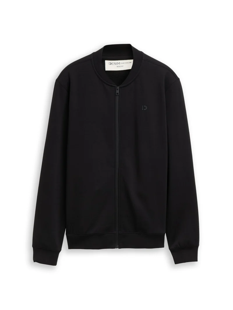 solid sweat bomber, Black