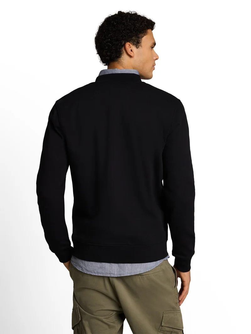 solid sweat bomber, Black