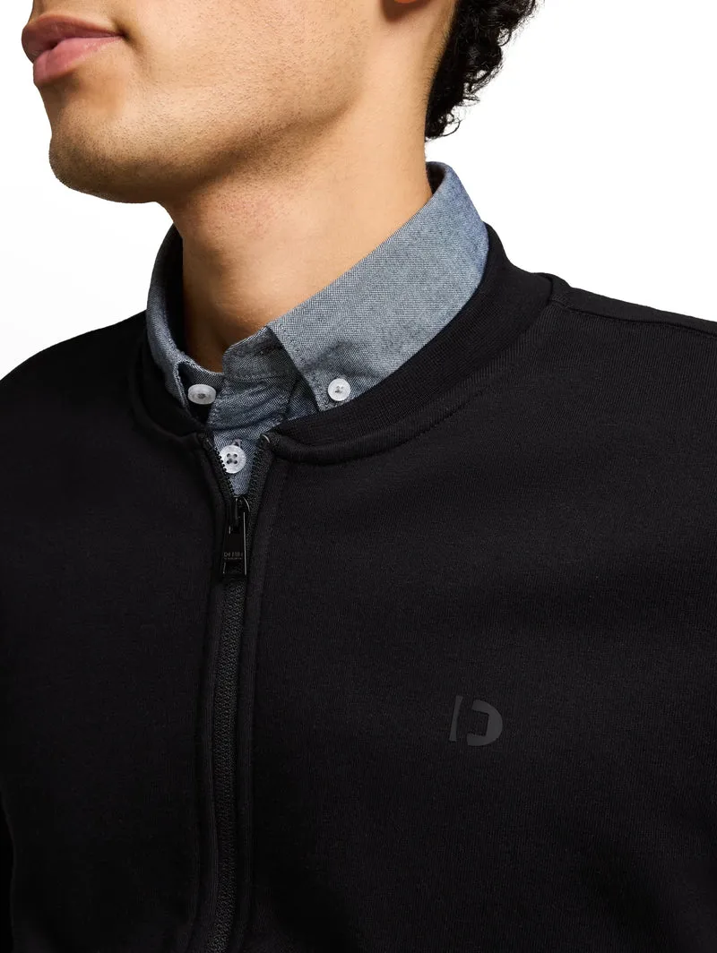 solid sweat bomber, Black