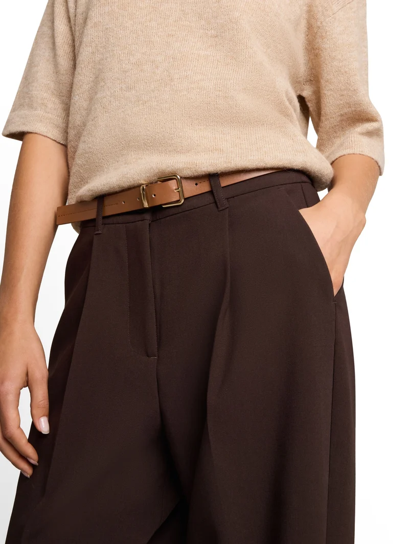 tailored loose fit pants, java dark brown