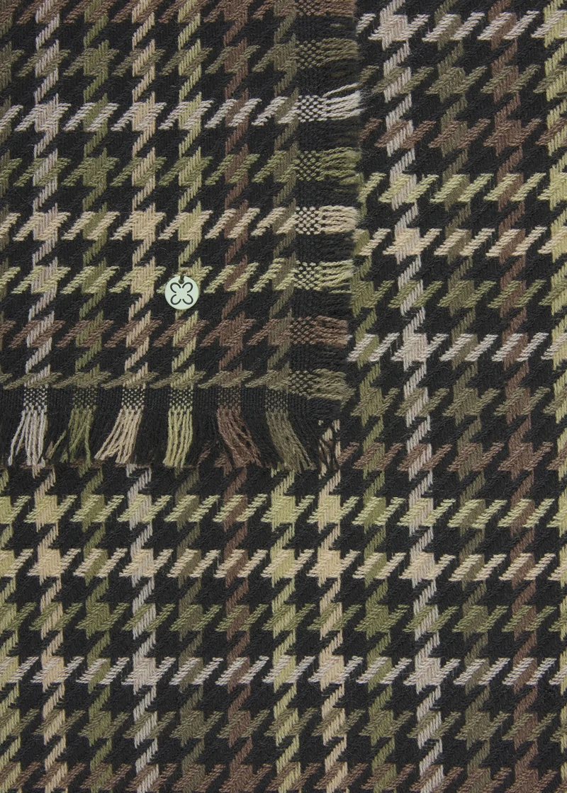 WOVEN SCARF POLYACRYL/WOOL CHECKS grün-70X180CM, grün