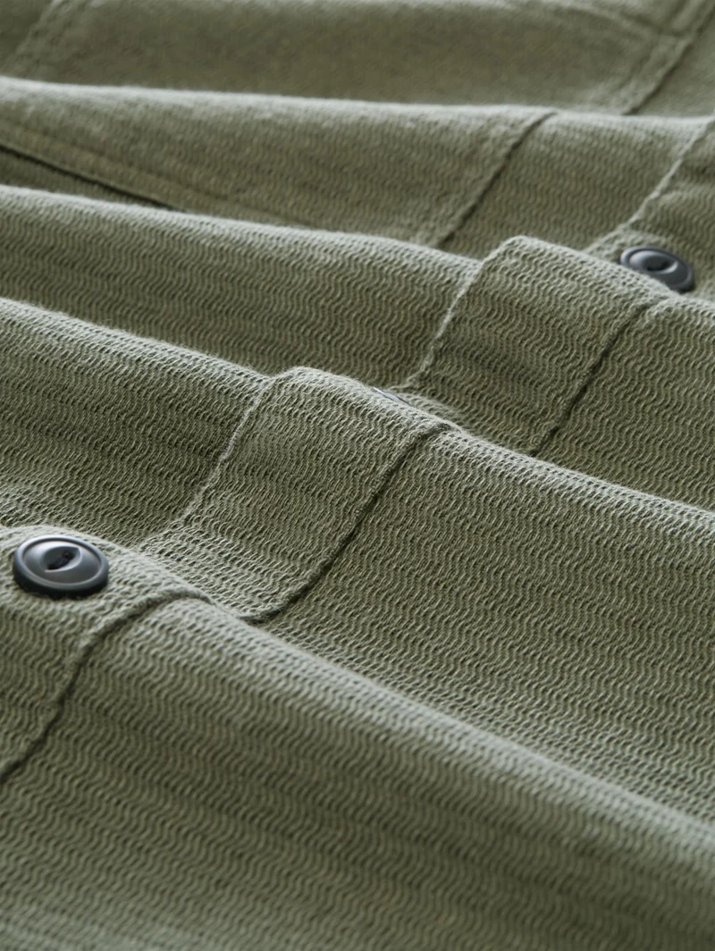 heavy structured overshirt, urban olive green