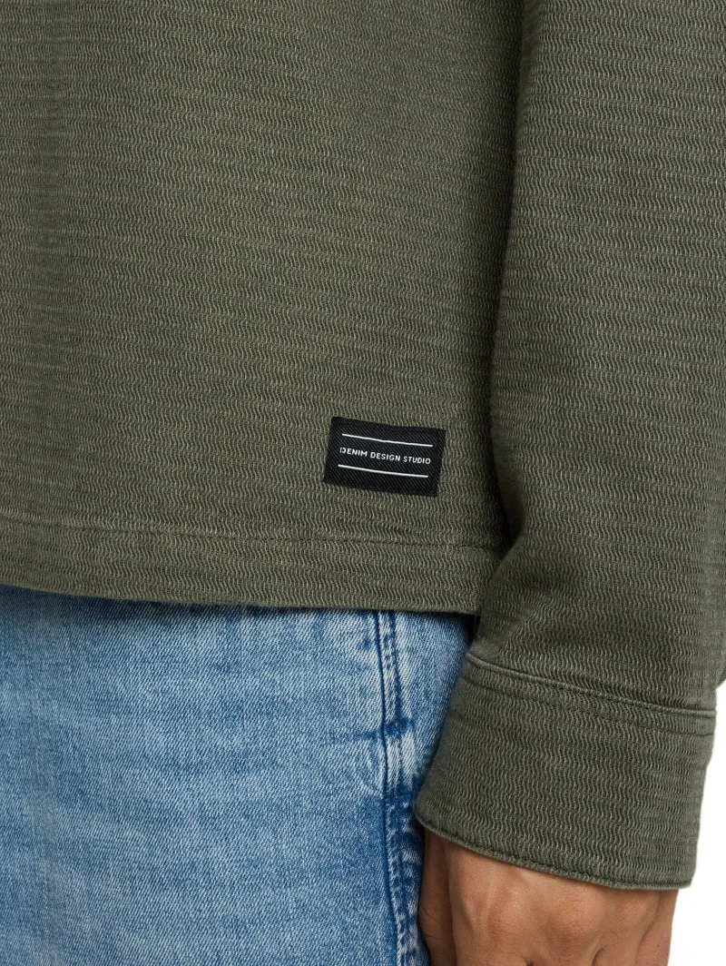 heavy structured overshirt, urban olive green