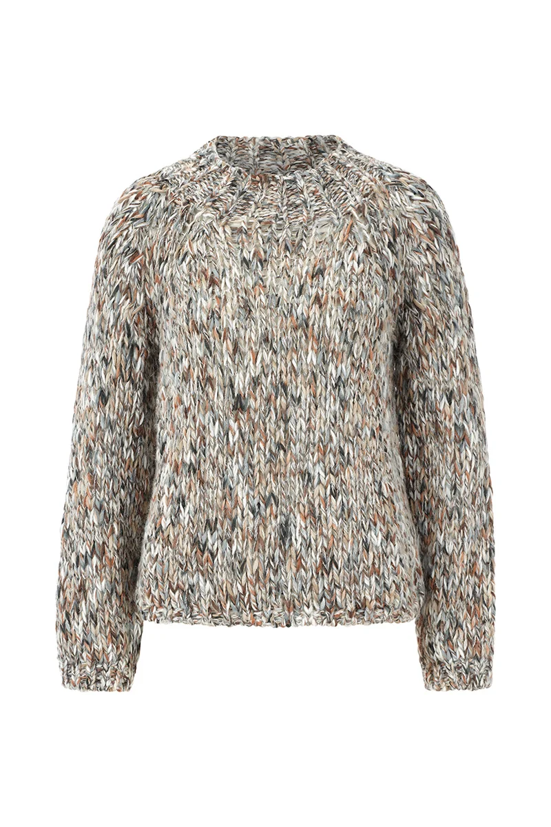 Multicoloured Mock Neck, pearl white