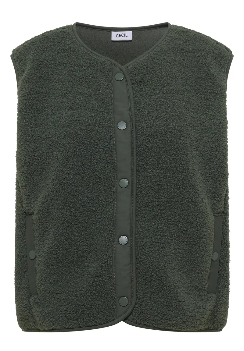 NOS Solid Matmix Teddy Vest, dried olive green