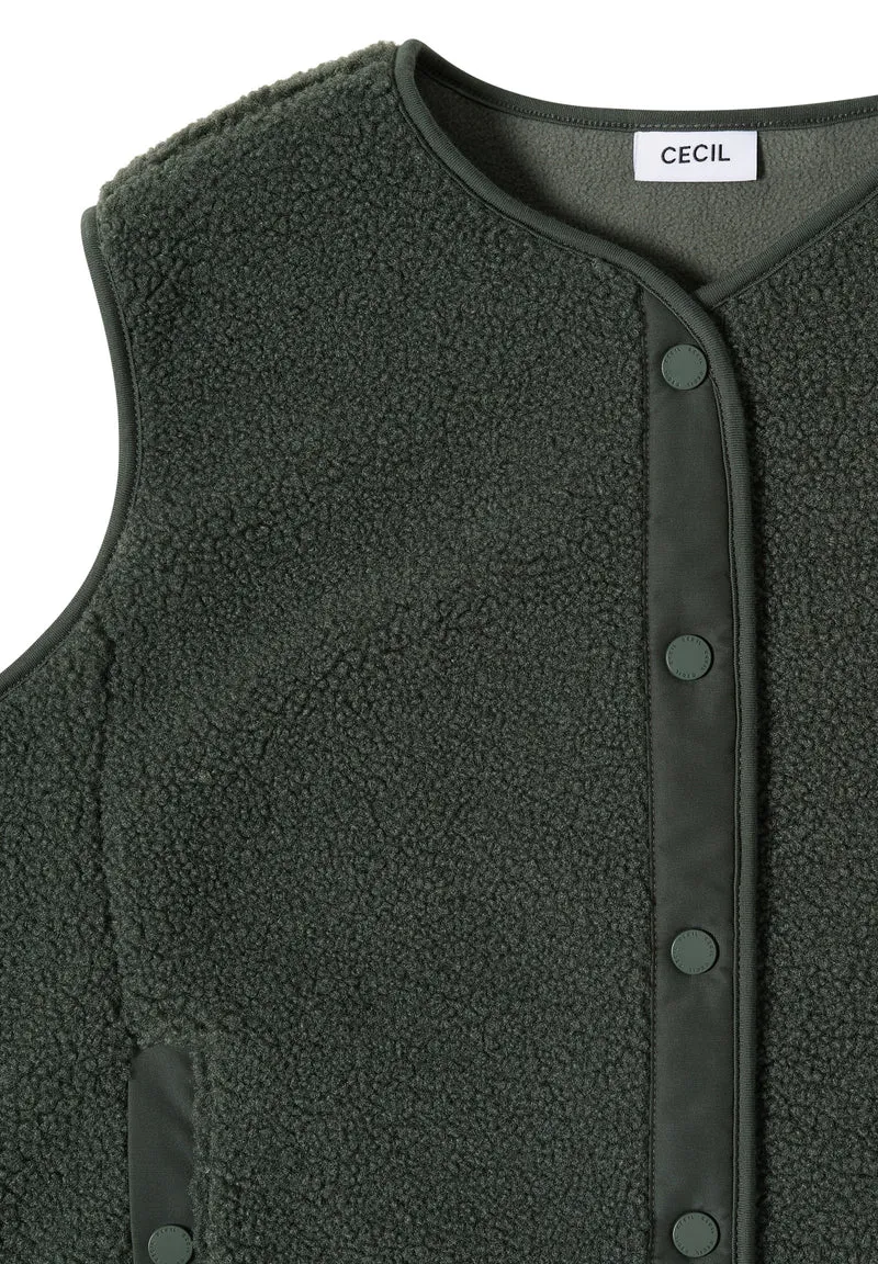 NOS Solid Matmix Teddy Vest, dried olive green