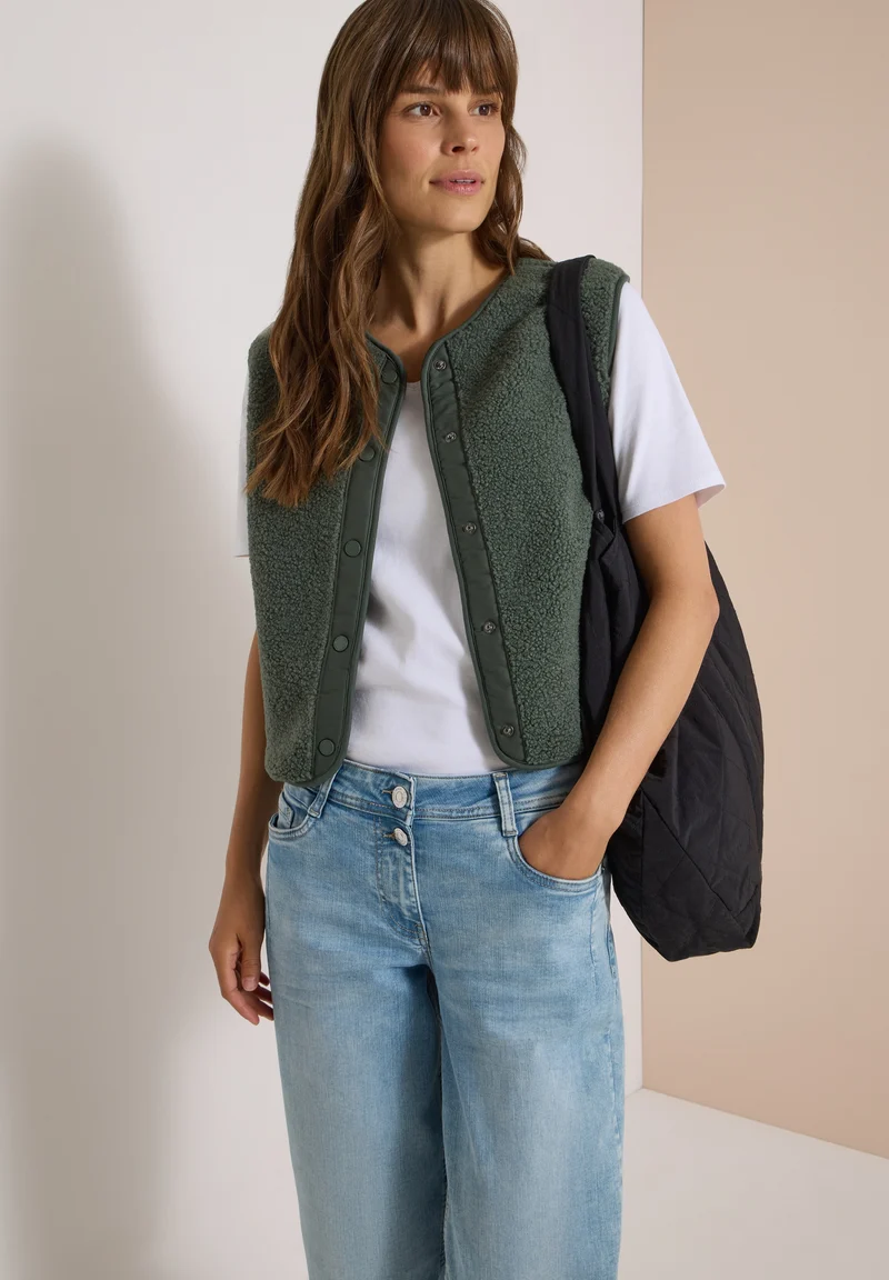 NOS Solid Matmix Teddy Vest, dried olive green