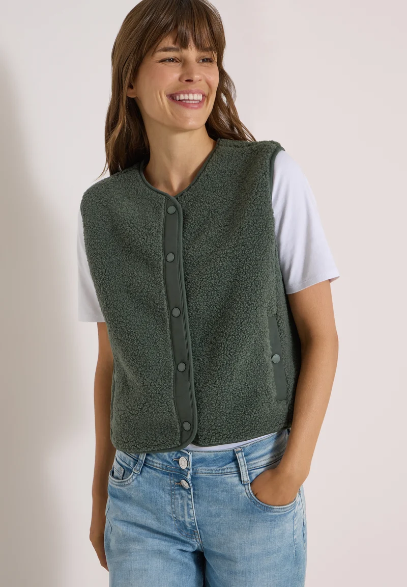 NOS Solid Matmix Teddy Vest, dried olive green