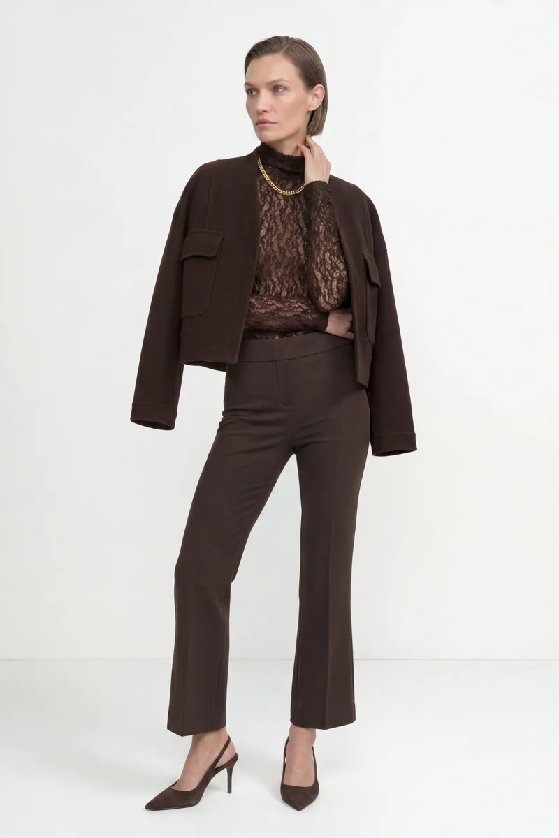 Bootcut Jersey Pants (long), chocolate torte