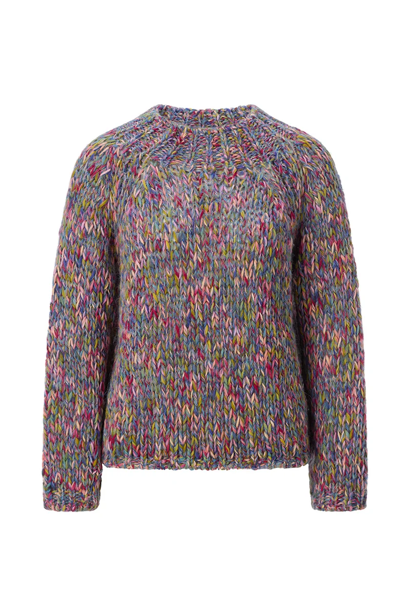 Multicoloured Mock Neck, misty blue
