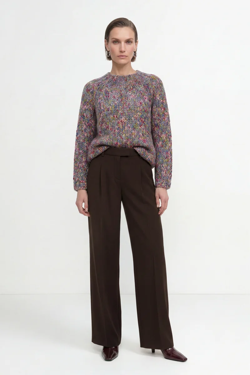 Multicoloured Mock Neck, misty blue