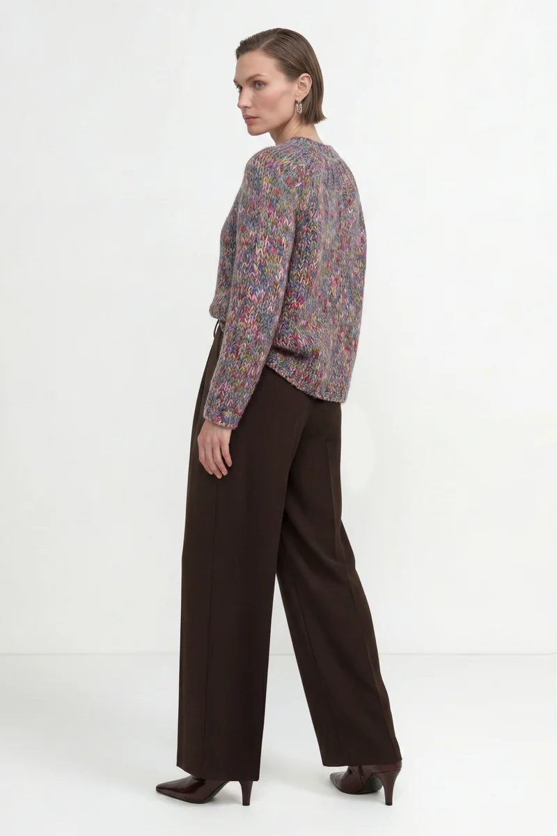 Multicoloured Mock Neck, misty blue