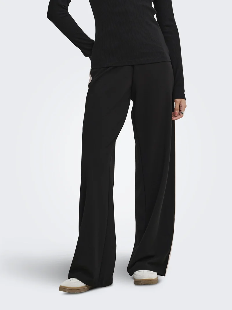 JDYGEGGO LIFE WIDE PANEL PANT JRS, Black/CHATEAU GRAY PANEL
