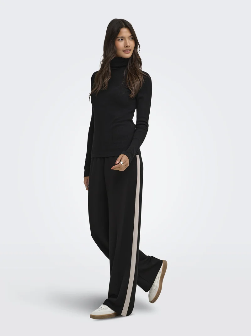 JDYGEGGO LIFE WIDE PANEL PANT JRS, Black/CHATEAU GRAY PANEL