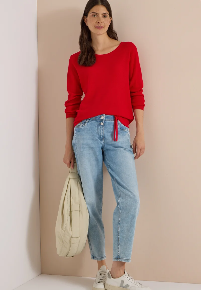 TOS_Structured Roundneck, flame red