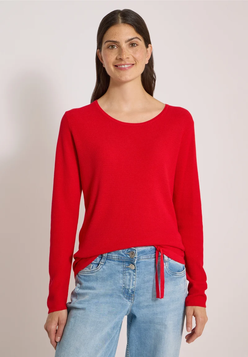 TOS_Structured Roundneck, flame red