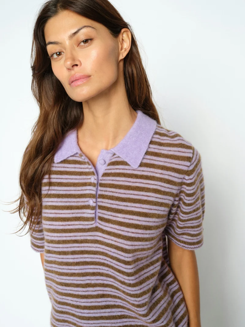 MMMilvi SS Stripe Polo knit