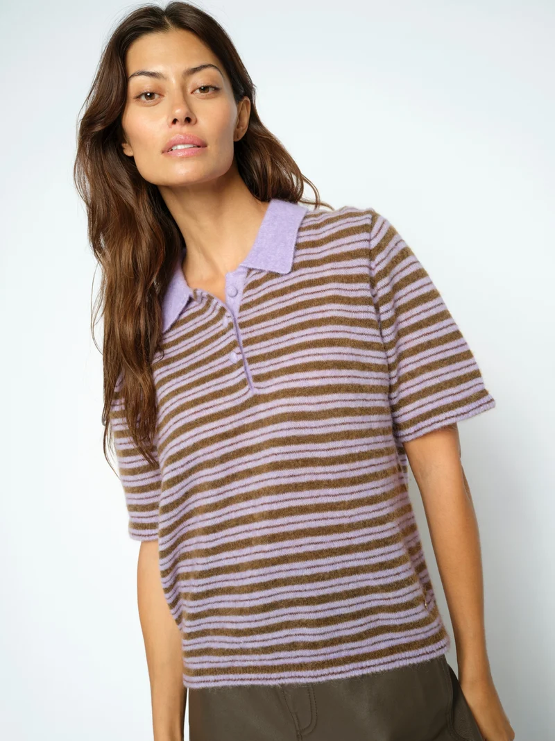 MMMilvi SS Stripe Polo knit