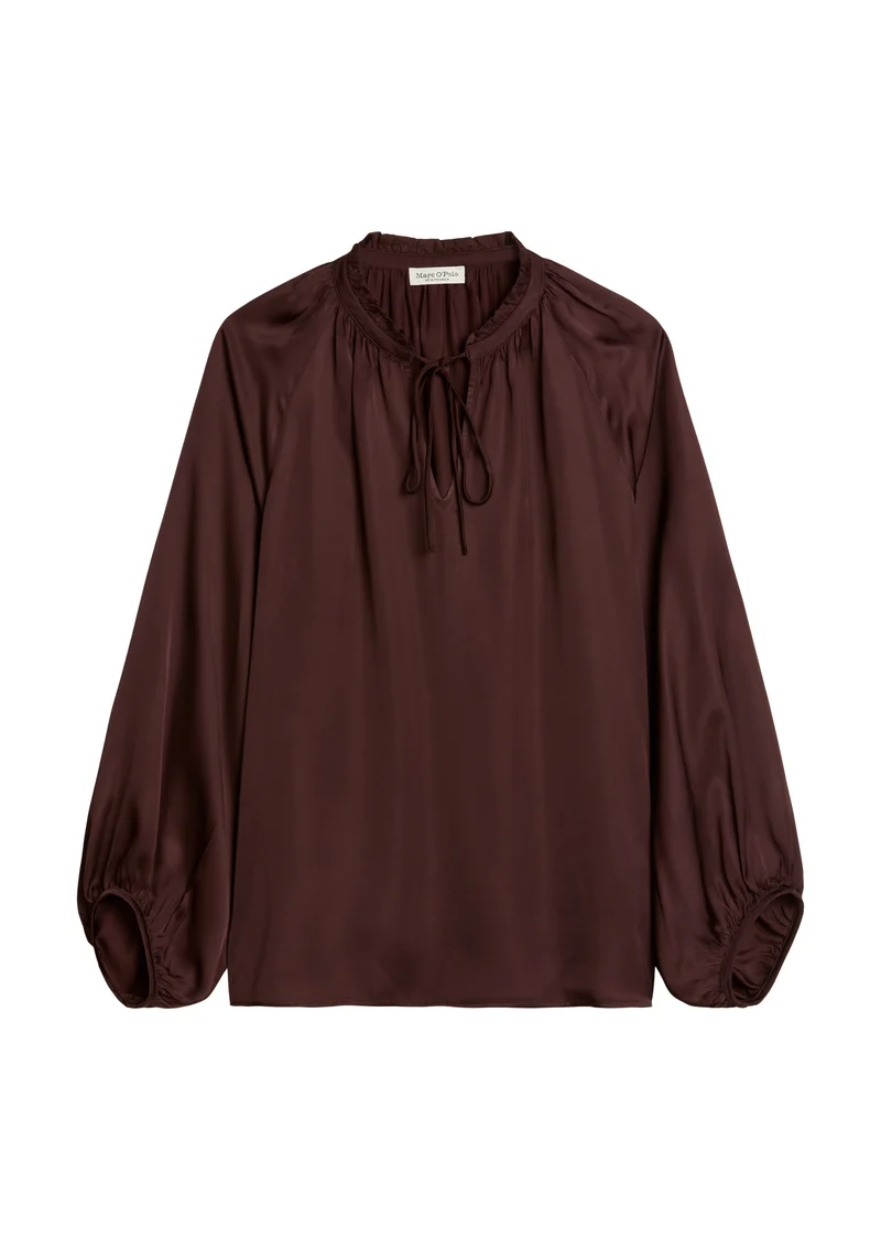 Woven Blouses LSL, Solid, Black Cherry