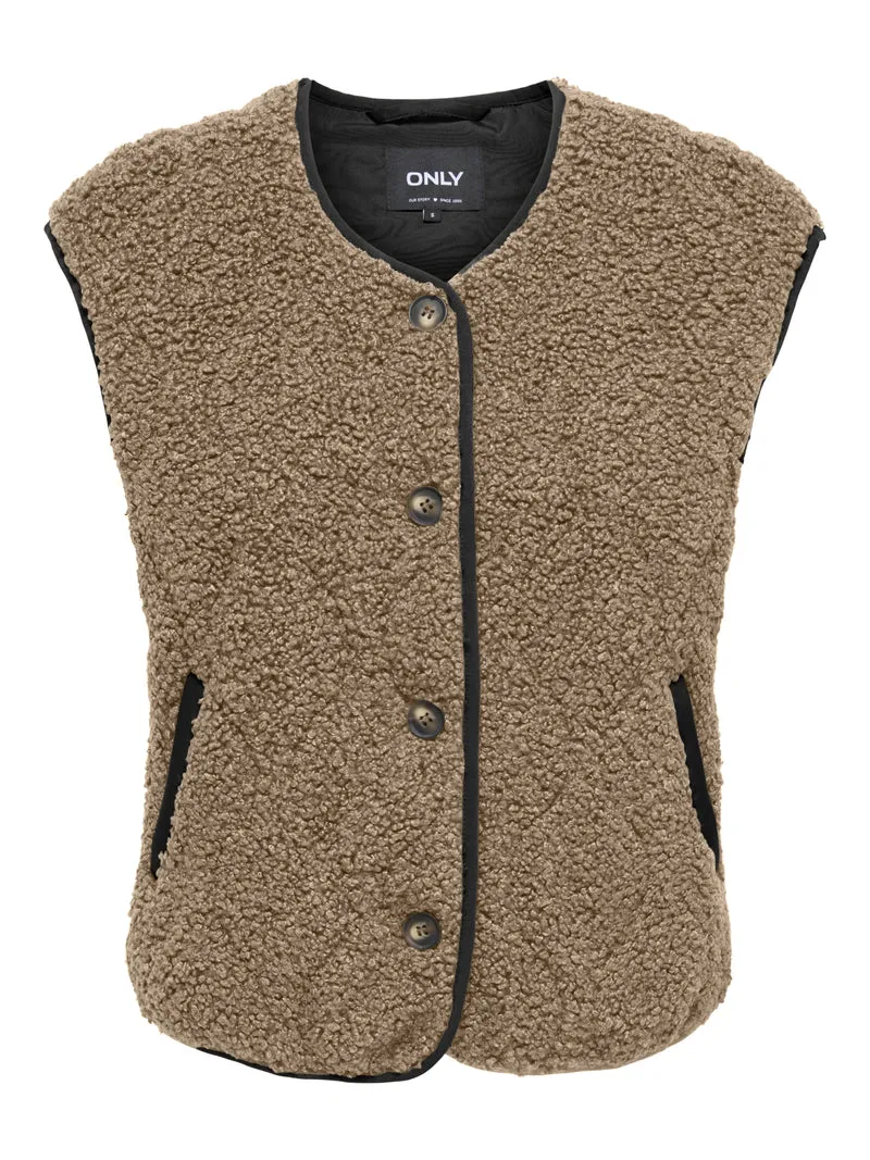 ONLINES TEDDY WAISTCOAT CC OTW, Tigers Eye/Black