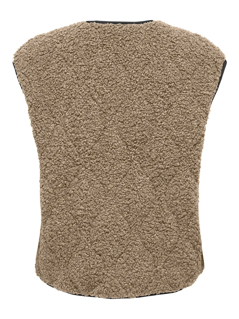 ONLINES TEDDY WAISTCOAT CC OTW, Tigers Eye/Black