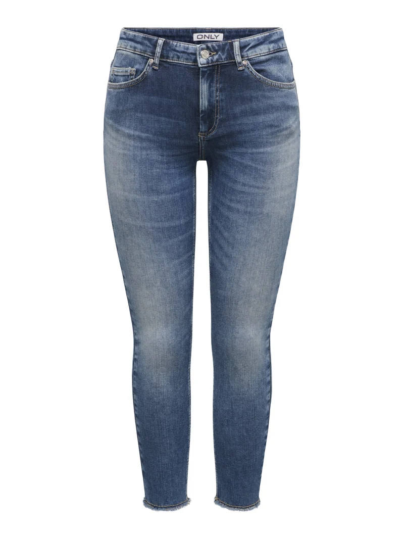 ONLBLUSH MID SK ANK RW DNM DOT622 N, Dark Blue Denim