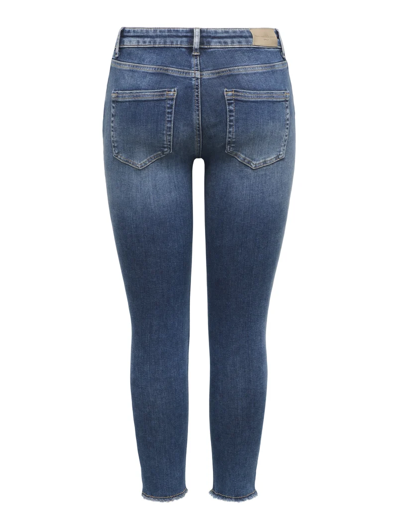 ONLBLUSH MID SK ANK RW DNM DOT622 N, Dark Blue Denim