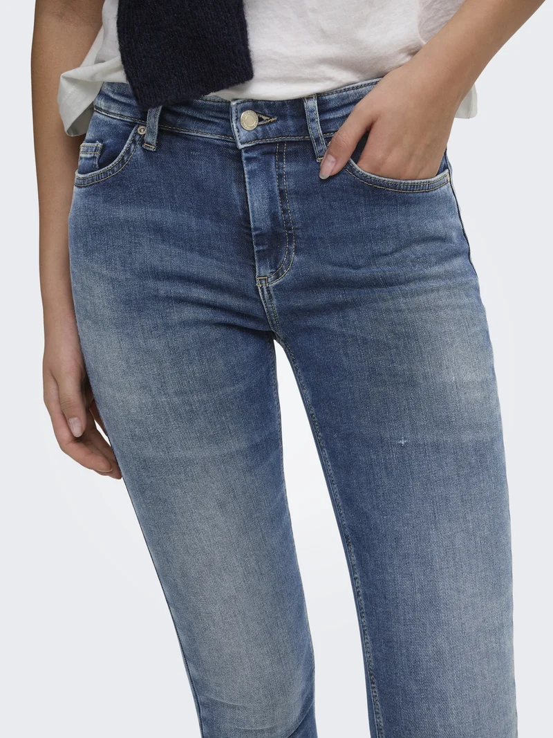 ONLBLUSH MID SK ANK RW DNM DOT622 N, Dark Blue Denim