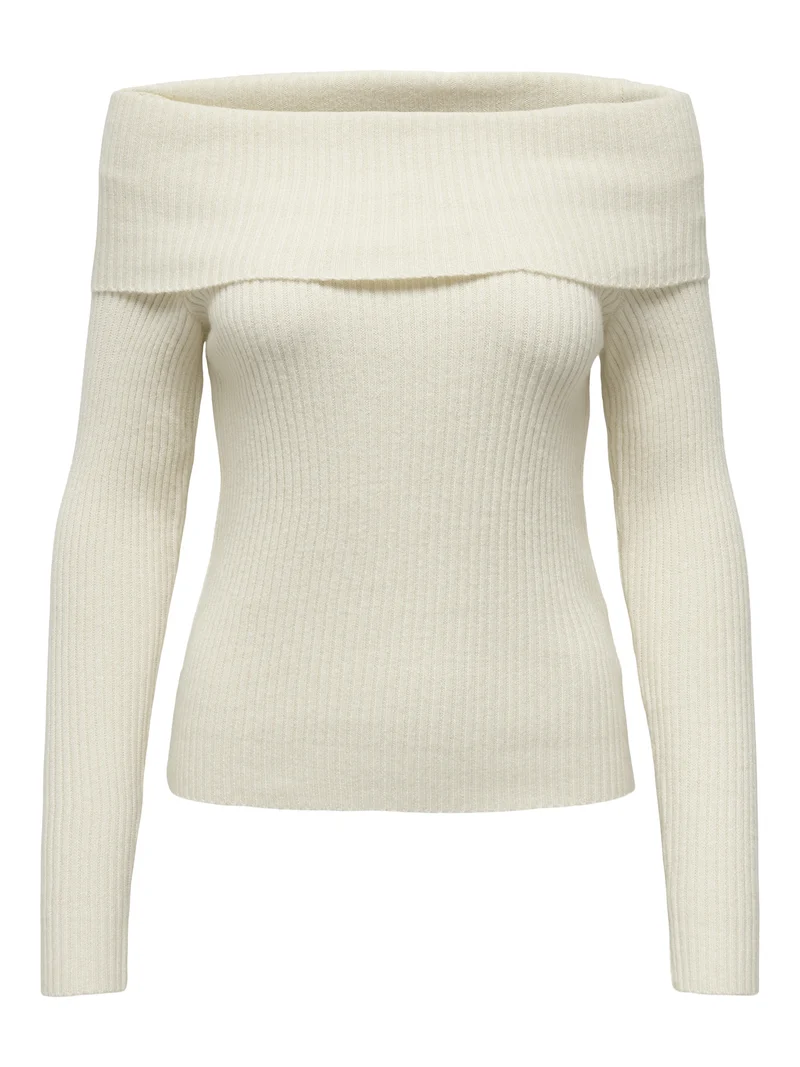 ONLKATIA LS OFF SHOULDER KNT NOOS, Whitecap Gray/Melange