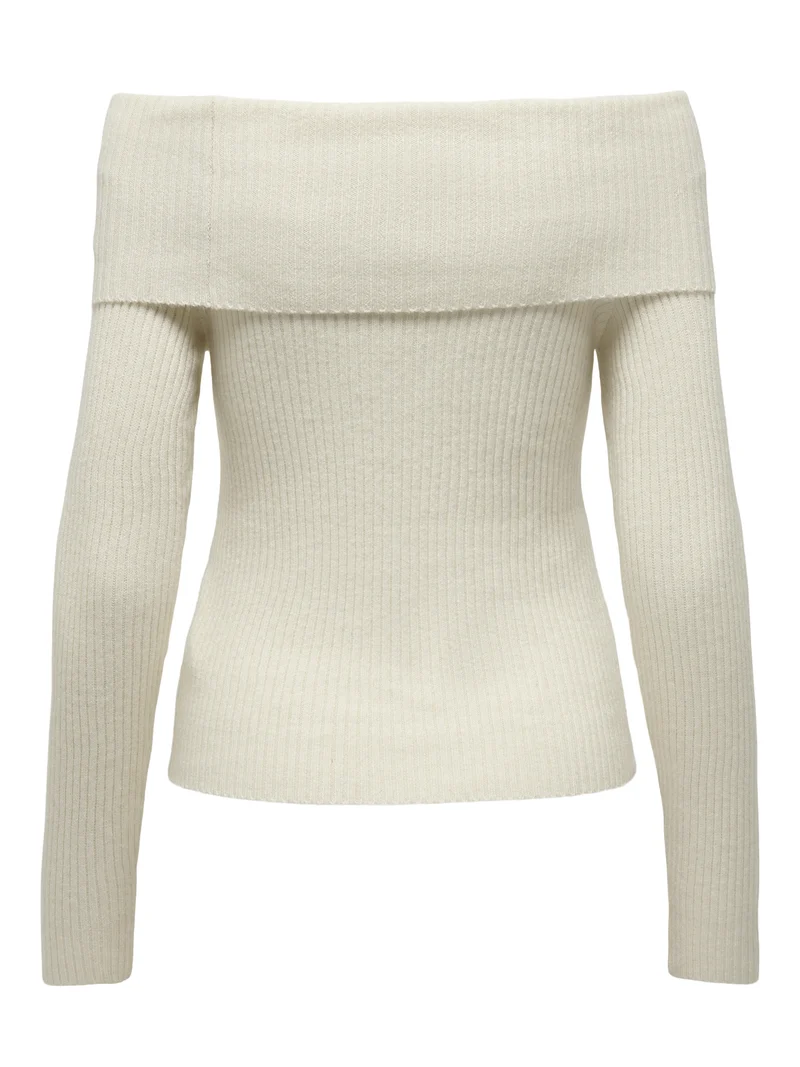 ONLKATIA LS OFF SHOULDER KNT NOOS, Whitecap Gray/Melange