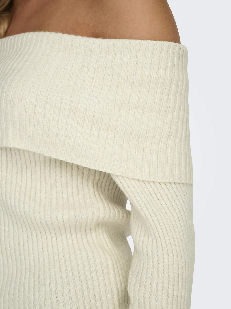 ONLKATIA LS OFF SHOULDER KNT NOOS, Whitecap Gray/Melange