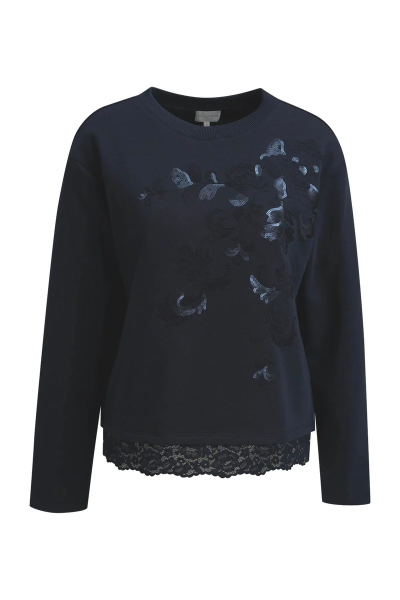 ROUND NECK SWEATSHIRT 1/1 SLEEVE AE, NAVY