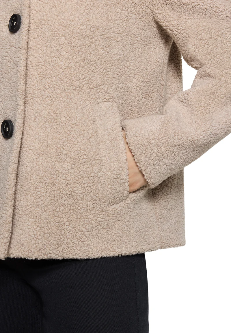 Jacke Wolle, Beige Melange