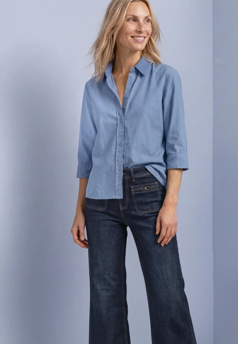 LTD QR Corduroy Mix shirtcolla, northern blue